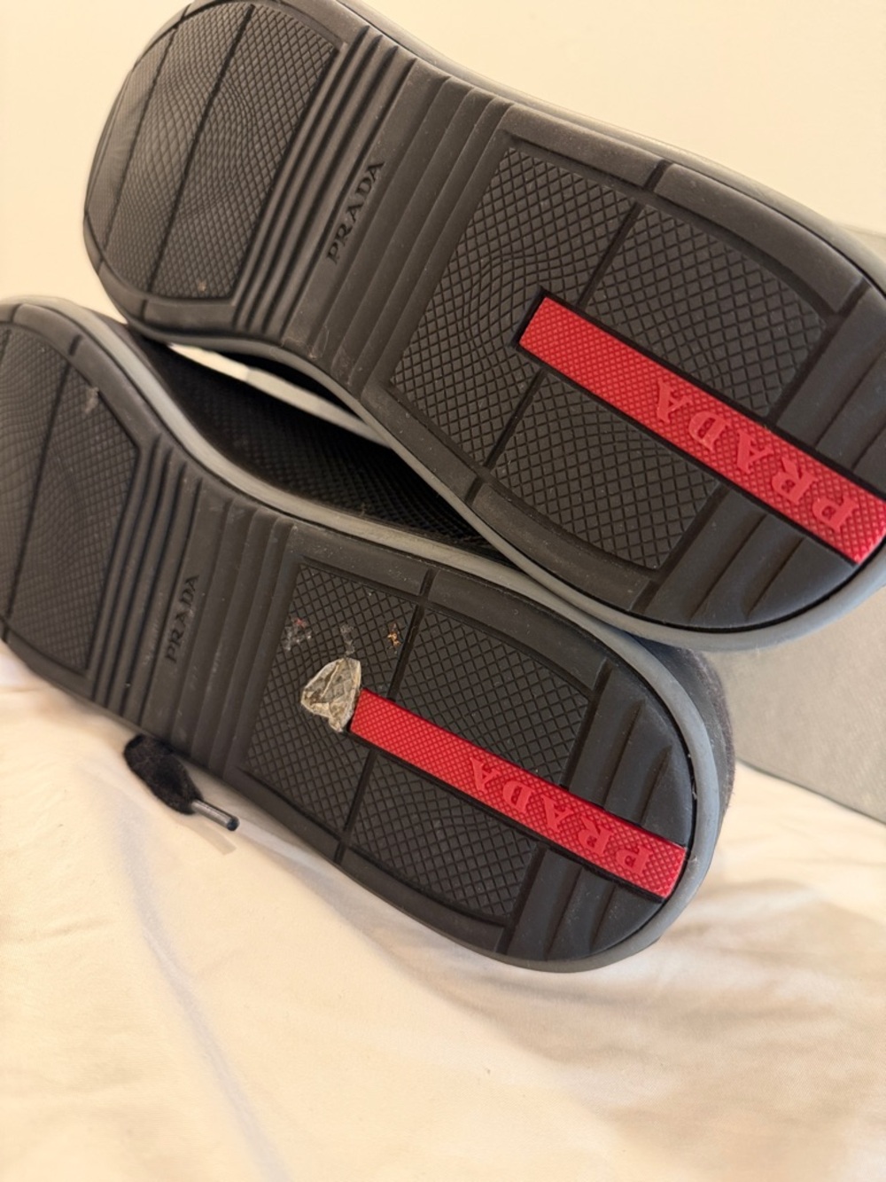 Prada Men's Dark Brown and Black Suede Mesh Sneakers - Picture 9 of 15